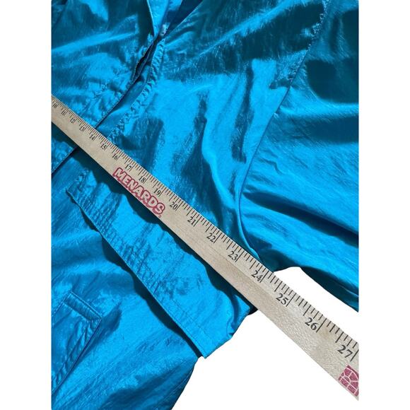 VTG Totes Rain Coat Jacket Trench 14 Belted Blue Light Nylon 1980's Flaw READ - Picture 4 of 8